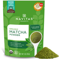 Thumbnail for Navitas Organics Matcha Powder – For Tea, Lattes, Smoothies, Desserts & More – Energy & Antioxidants – Premium Culinary Grade – USDA Organic, Non GMO, Gluten Free, Kosher, Vegan (3oz. Bag 85 Servings)