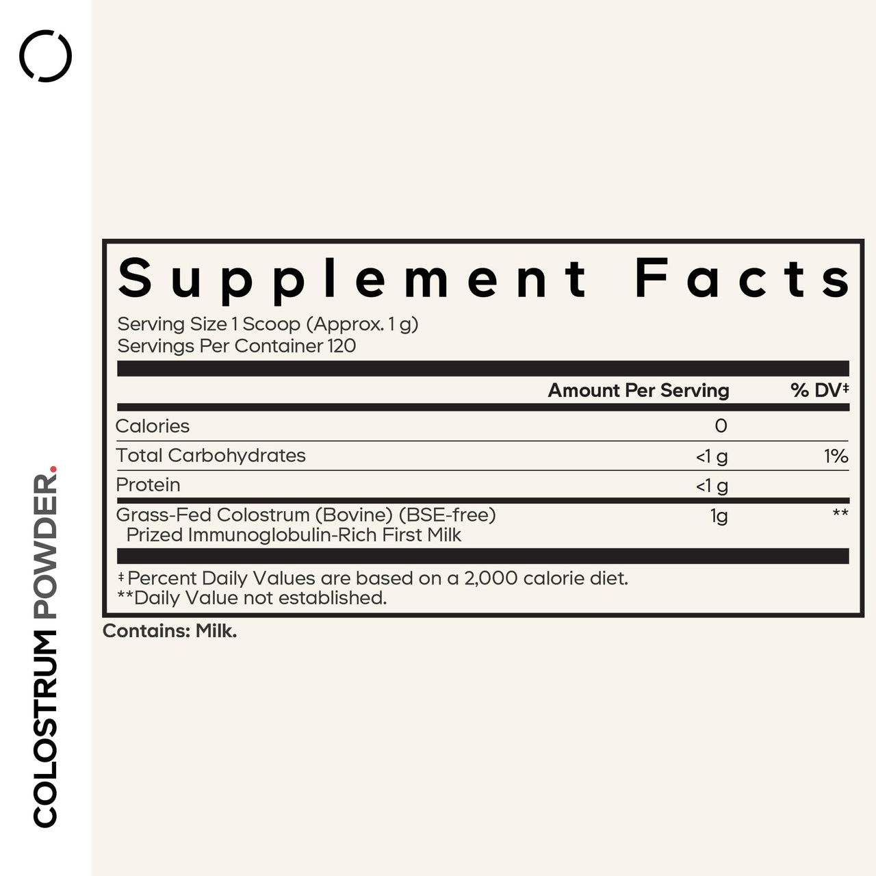 Codeage Bovine Colostrum Powder Supplement 4-Month Supply, 1000mg per Serving, Grass-Fed Ethically Sourced, Immunoglobulin-Rich Prized First Milk, Cold-Chain Pasteurized, Agglomerated, Non-GMO, 4.3 OZ