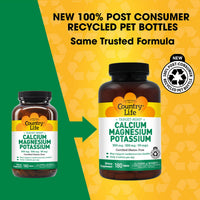 Thumbnail for Country Life Target Mins - Calcium Magnesium Potassium Bone & Heart Health Supplement, 1000mg Calcium, 500mg Magnesium, Supports Calcium Utilization, 180 Tablets – Certified Gluten Free & Vegan