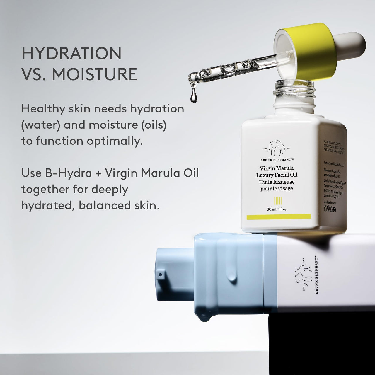 Drunk Elephant Virgin Marula Luxury Facial Oil - 30 ml/1 fl oz - Face Oil - Clean Clinical Skincare - Cruelty-Free - Dermatologist-Tested - Free of Essential Oils, Silicones, and Fragrance