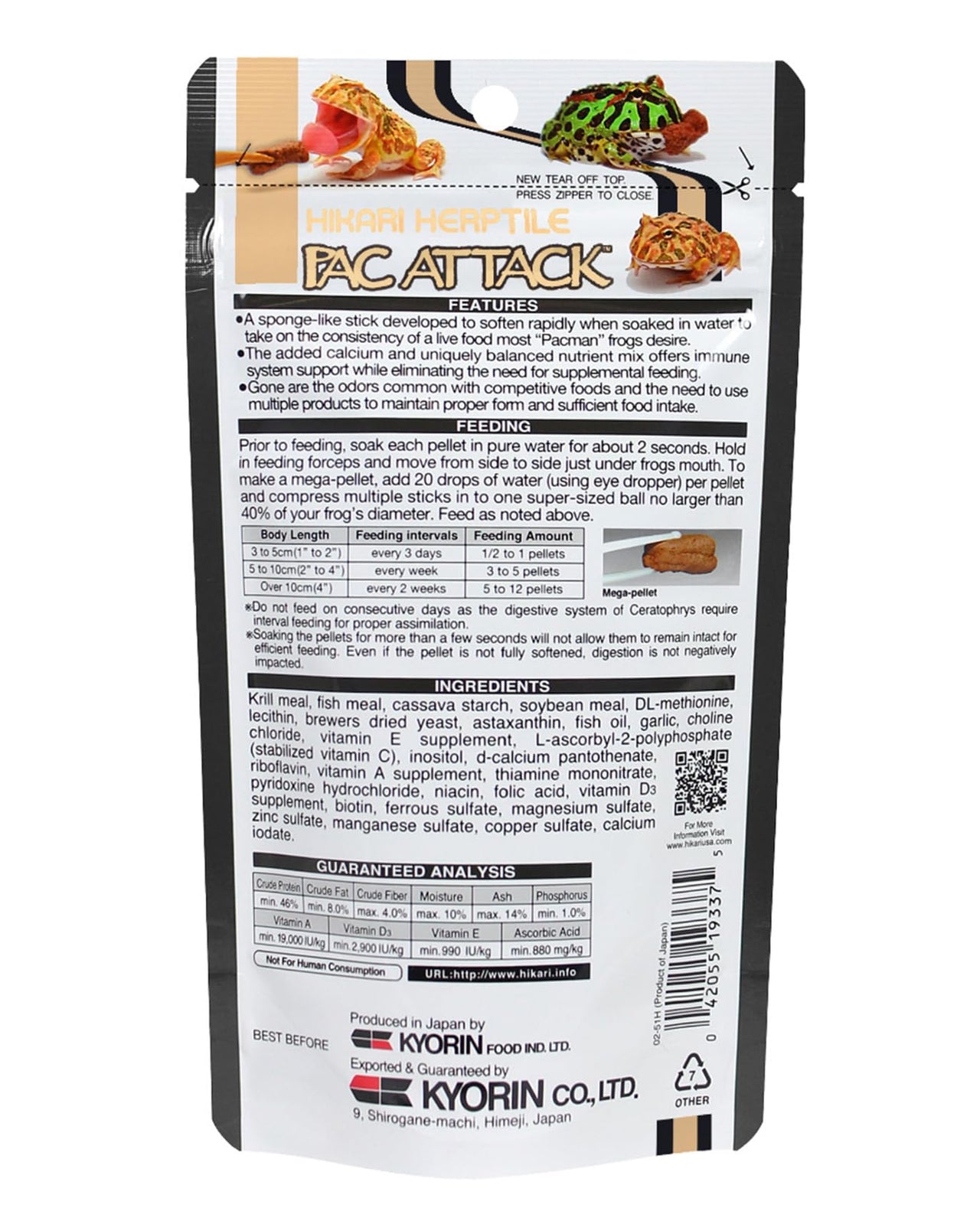 Hikari Pac Attack Food For Pacman Frogs, 1.41oz (40g)