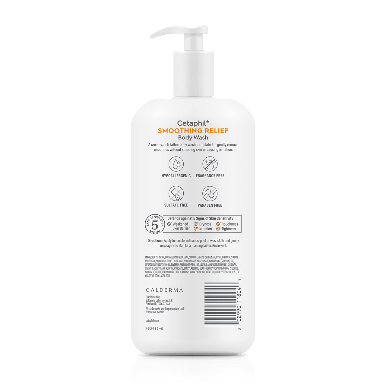 Cetaphil Body Wash, Smoothing Relief Exfoliating Body Wash, Mildly Exfoliates To Smooth Rough, Textured Skin, 24 Hour Dryness Relief, For Sensitive Skin, 20 oz