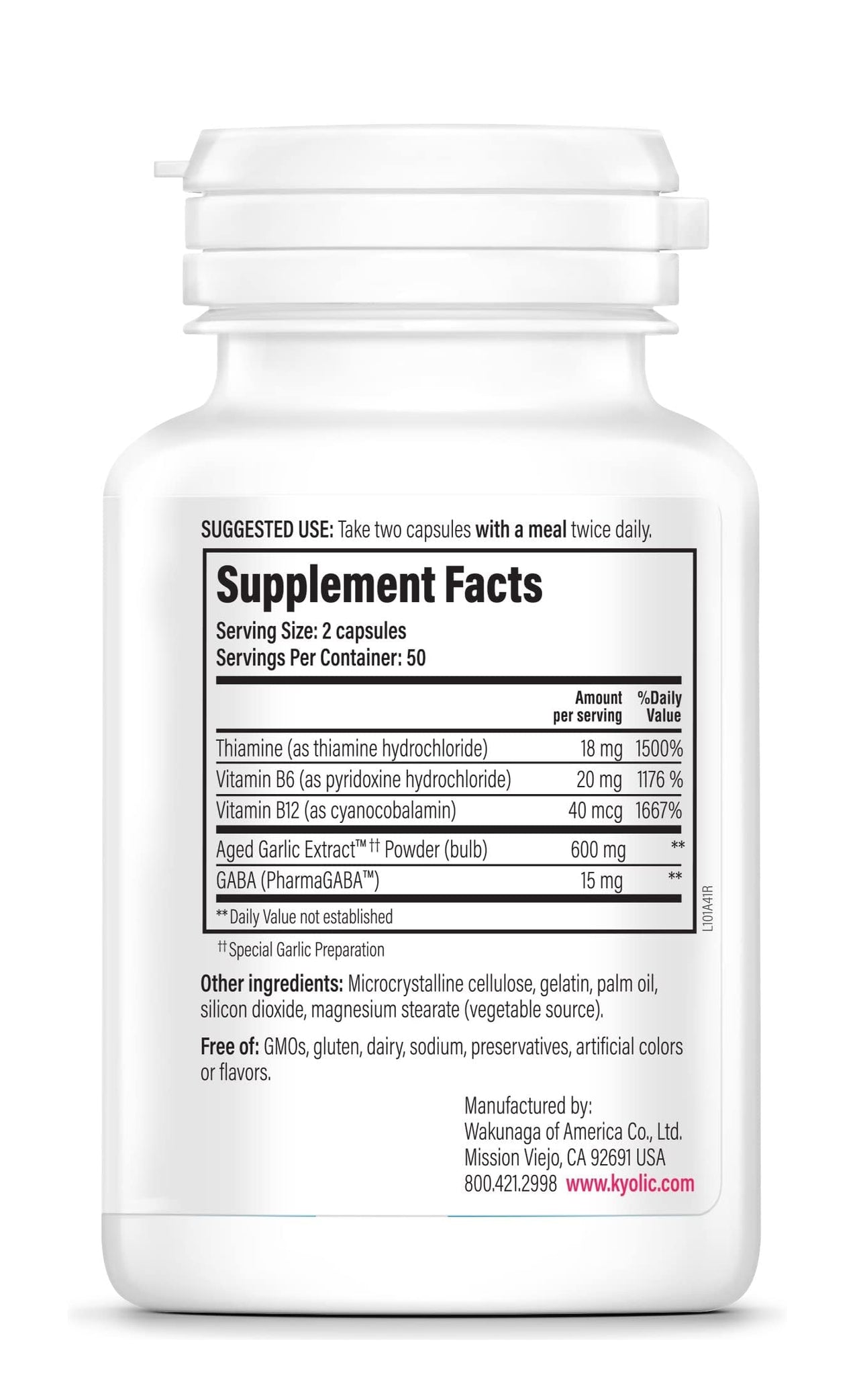 Kyolic Aged Garlic Extract Formula 101, Stress and Fatigue Relief*, 100 Capsules.