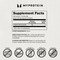 Thumbnail for Myprotein Creatine Monohydrate Powder, 200 Servings (2.2lbs), Pure Unflavored Creatine Powder, Post/Pre Workout Supplement for All Sports & Exercises