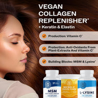 Thumbnail for Vimergy Collagen Replenish Kit – Collagen Support Supplement with MSM, Lysine & Micro-C Immune Power™ (Vitamin C) – Supports Hair, Skin & Nails, Keratin & Elastin*