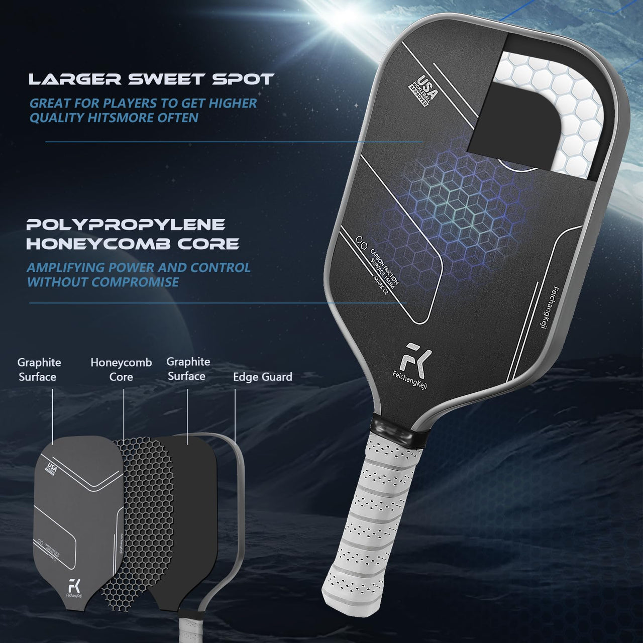 Pickleball Paddles T700 Carbon Fiber Pickleball Paddles Set of 1 and 2 16mm Pickle Ball Rackets 1 and 2 Pack