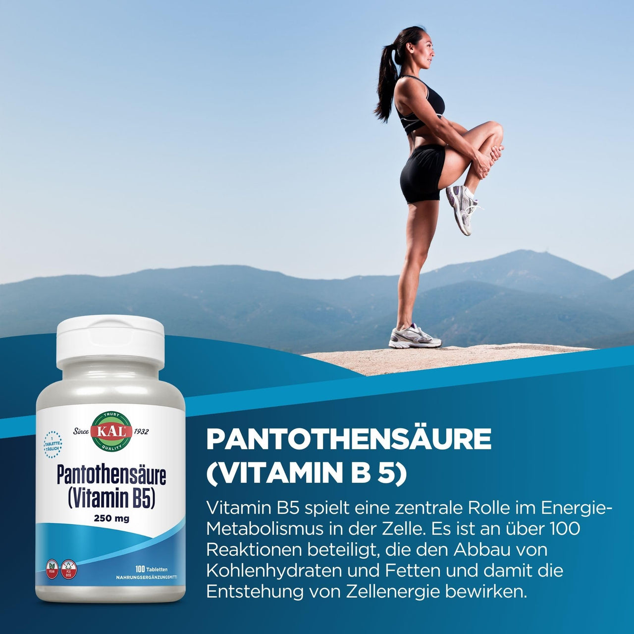 Kal 250 Mg Pantothenic Acid Tablets, 100 Count