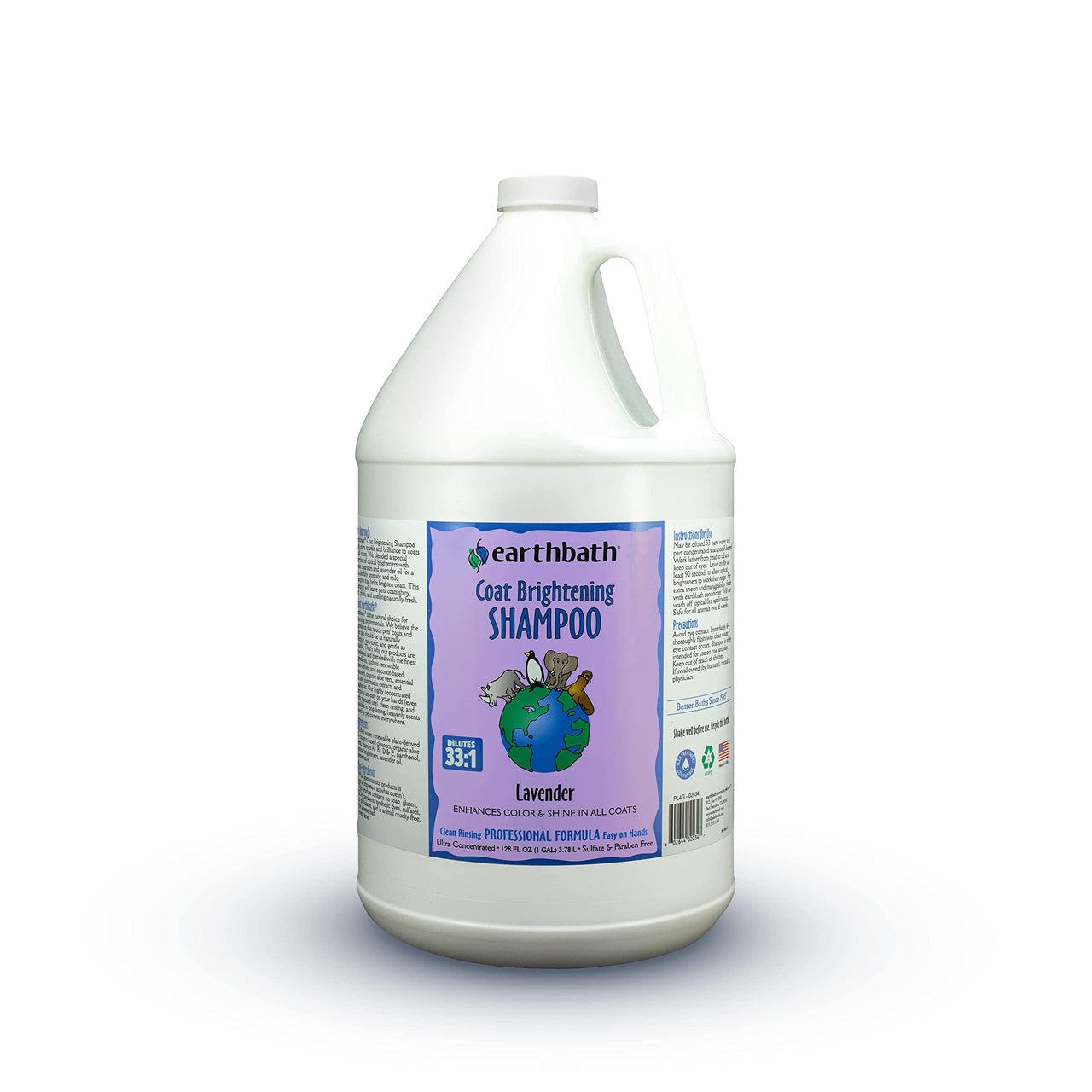 earthbath, Lavender Dog Shampoo - Coat Brightening Shampoo for Dogs, Deodorizing Dog Wash, Made in USA, Shampoo for Smelly Dogs, Cruelty Free Pet Shampoos - 128 Oz (1 Pack)