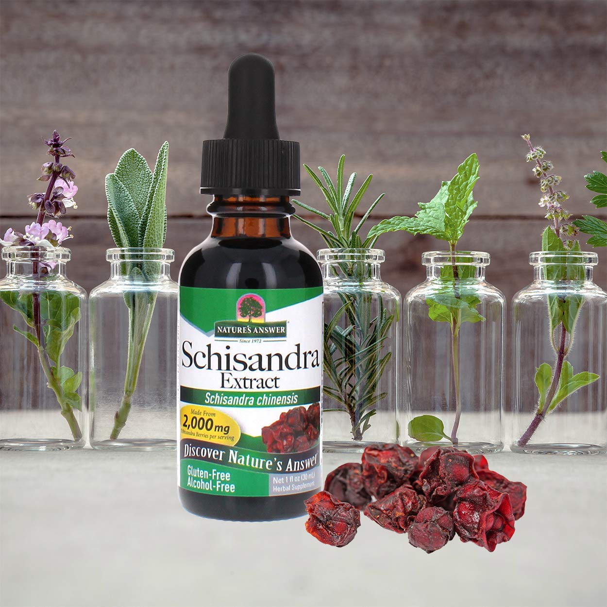 Nature's Answer Schisandra Berry Extract - Alcohol Free, Gluten Free, Stress, Fatigue, Relaxing Support - Made in USA - Adrenal Support Supplements for Everyone