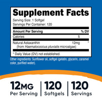 Thumbnail for Nutricost Astaxanthin 12mg, Non-GMO and Gluten Free, 120 Softgels (4 Month Supply)