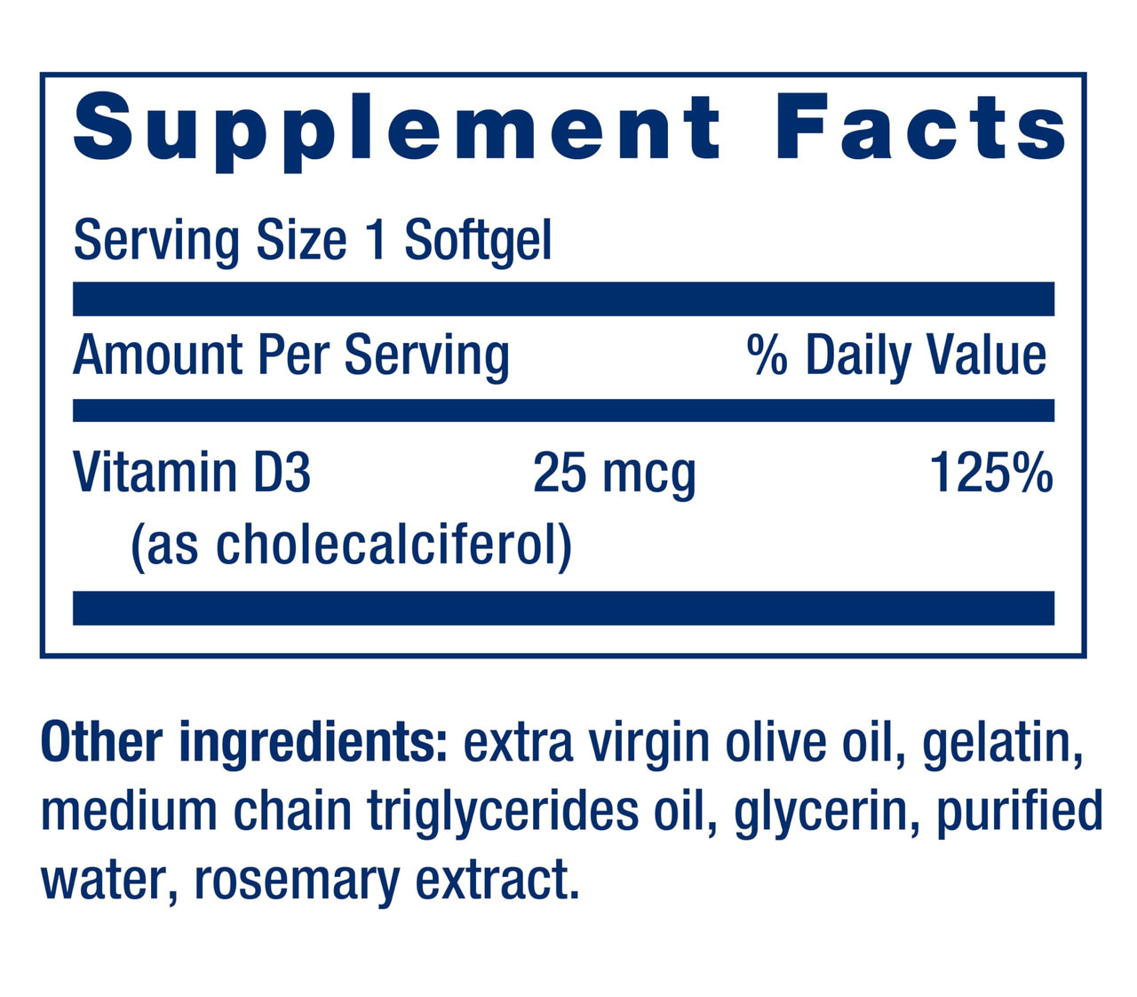 Life Extension Vitamin D3 25 mcg (1000 IU), Immune System Support, Bone Health, Whole-Body Health, Value Size, Gluten-Free, Non-GMO, 250 softgels