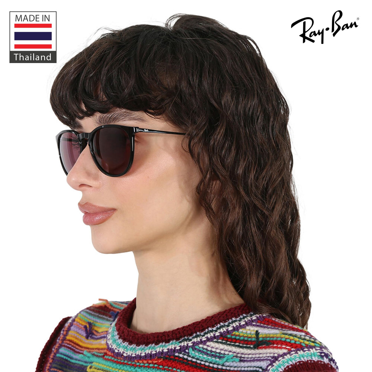 Ray-Ban RB4171 ERIKA CLASSIC POLARIZED Phantos Shaped Sunglasses for Men & Women – Includes Official Rayban Eyewear Kit – Ideal Formal & Casual Wear Sunglasses – Purple Lens