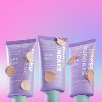 Thumbnail for Naked Sundays SPF 50+ Daily Facial Moisturizer, All-in-one 100% Mineral Sunscreen, Face Lotion, Makeup Primer with Vegan Collagen with Broad Spectrum + Zinc Oxide, 50ml