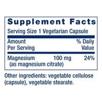 Thumbnail for Life Extension Magnesium Citrate 100 mg Vegetarian Capsules, Blue, 100 Count