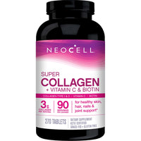 Thumbnail for NeoCell Super Collagen With Vitamin C and Biotin, Skin, Hair and Nails Supplement, Includes Antioxidants, Tablet, 270 Count, 1 Bottle