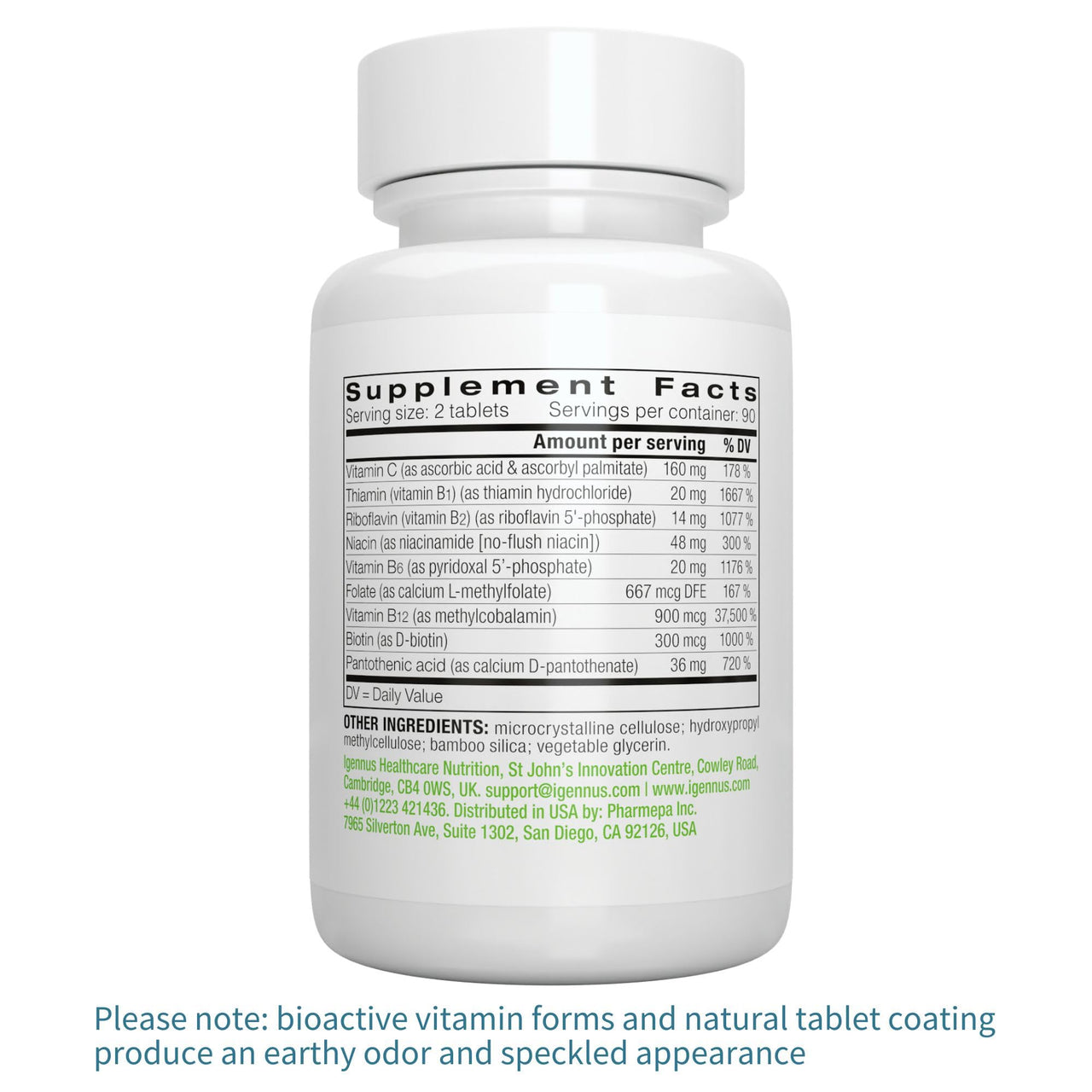Igennus Super B-Complex Methylated B-Vitamins, MTHFR Supplement with Methylfolate & B12 Methylcobalamin, High Bioavailability & Potency, Vegan, Lab Verified, 180 Small Tablets