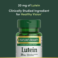 Thumbnail for Nature's Bounty Lutein Pills, Eye Health Supplements and Vitamins, Support Vision Health, 20 mg, 40 Softgels