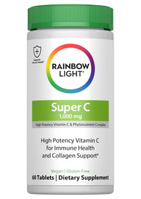 Thumbnail for Rainbow Light Vitamin C 1,000mg | 60 Tablets | High Potency, Super C & Phytonutrient Complex | Immune Health & Collagen Support | Vegan Supplement