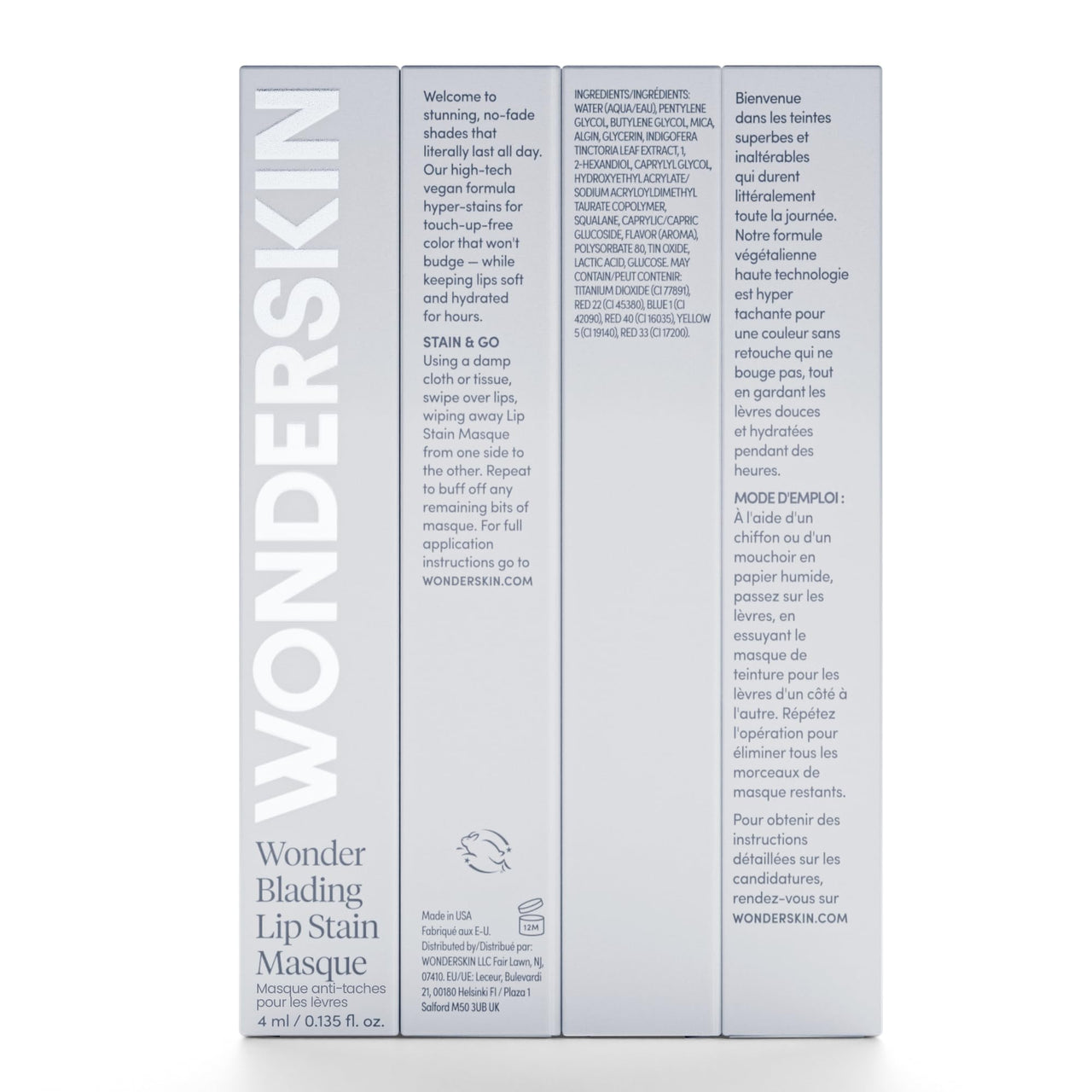 Wonderskin Wonder Blading Lip Stain Peel Off and Reveal Kit - Long Lasting, Waterproof Pink Lip Tint, Transfer Proof Natural Makeup Stain Kit (Crush)