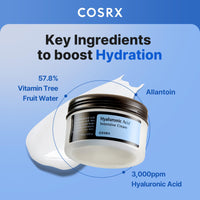 Thumbnail for COSRX Hyaluronic Acid Moisturizing Cream, Long-lasting Hydration, Rich Moisturizer for Sensitive Skin 3.52 oz / 100g, Korean Skin Care, Animal Testing Free, Parabens Free