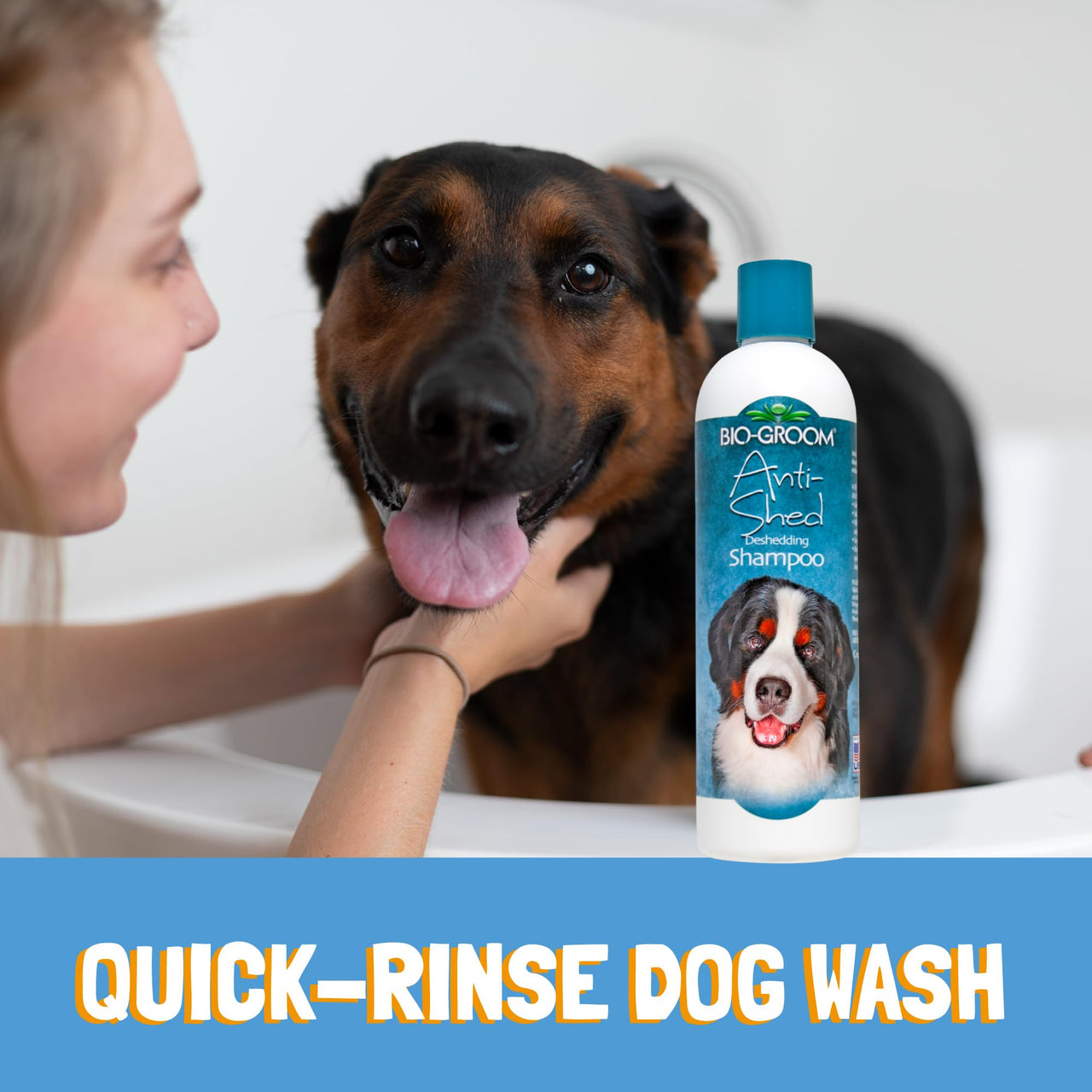Bio-Groom Anti-Shed Deshedding Dog Shampoo - Odor Eliminating, Anti-Shedding, Dog Bathing Supplies, Puppy Wash, Cat & Dog Grooming Supplies, Cruelty-Free, Made in USA, Dog Products - 12 fl oz 1-Pack