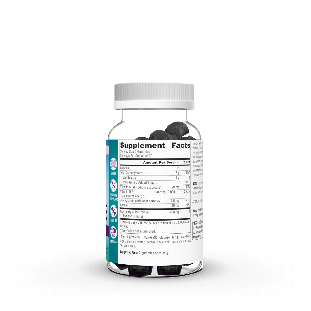 Source Naturals Wellness Elderberry Gummies, Promotes Immune Support*, 200 mg - Antioxidant Support - 60 Gummies