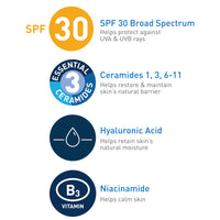 Thumbnail for CeraVe AM Facial Moisturizing Lotion with SPF 30, Oil-Free Face Moisturizer with SPF, Formulated with Hyaluronic Acid, Niacinamide & Ceramides, Non-Comedogenic, Broad Spectrum Sunscreen, 3 Ounce