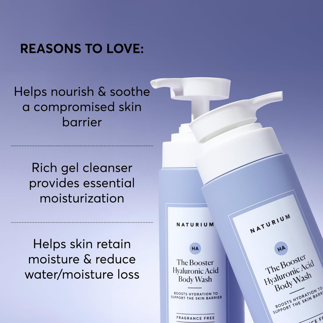 Naturium The Booster Hyaluronic Acid Body Wash, Hydrating & Moisturizing plus Minimizes Dryness, with Glycerin & Vitamin B5, 16.9 oz