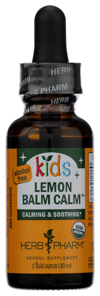 Thumbnail for Herb Pharm Kids Lemon Balm Calm: Organic Herbal Calming Tincture for Kids, Alcohol-Free, Sugar-Free, Kid-Friendly Taste, and Non-GMO Lemon Balm Extract, Sugar-Free, Liquid Herbs, 1 oz*