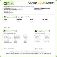 Thumbnail for California Gold Nutrition L-Glutathione (Reduced), 500 mg, 30 Veggie Capsules