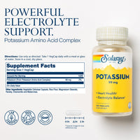 Thumbnail for SOLARAY Potassium Supplement Capsules - 99 mg, Electrolyte Balance Formula for Women & Men, Potassium Supplement for Electrolytes, Heart Health Support, Lab Verified - 100 Vegetable Capsules