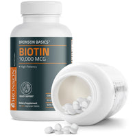 Thumbnail for Bronson Biotin 10,000mcg, Supports Healthy Hair, Skin and Nails, Vegetarian, Non-GMO, 150 Tablets