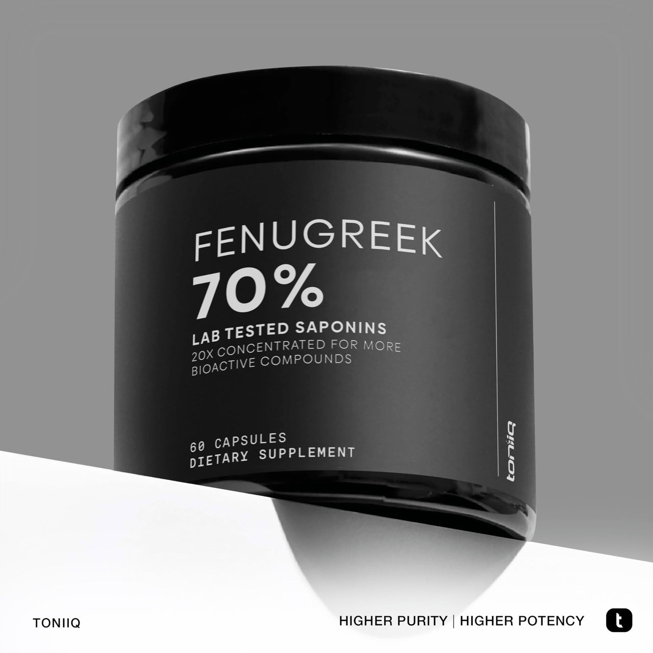 Fenugreek Capsules - Ultra High Potency 20:1 Extract with 70% Saponins - Highly Concentrated - Third-Party Lab Tested - 60 Capsules