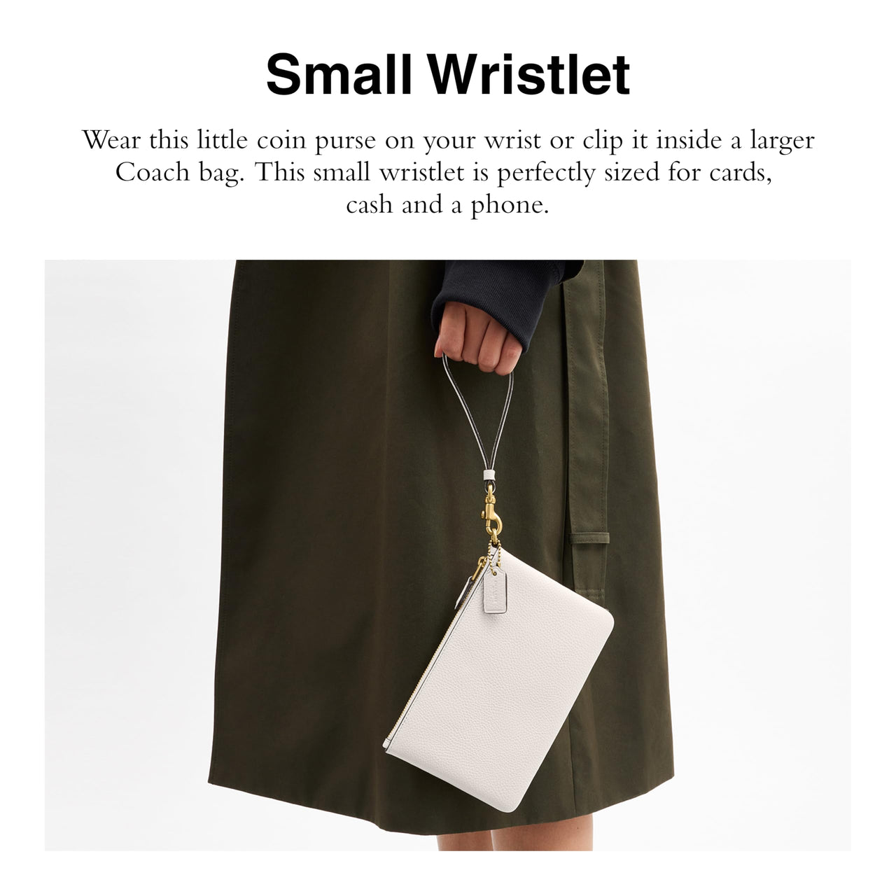 COACH Polished Pebble Leather Small Wristlet