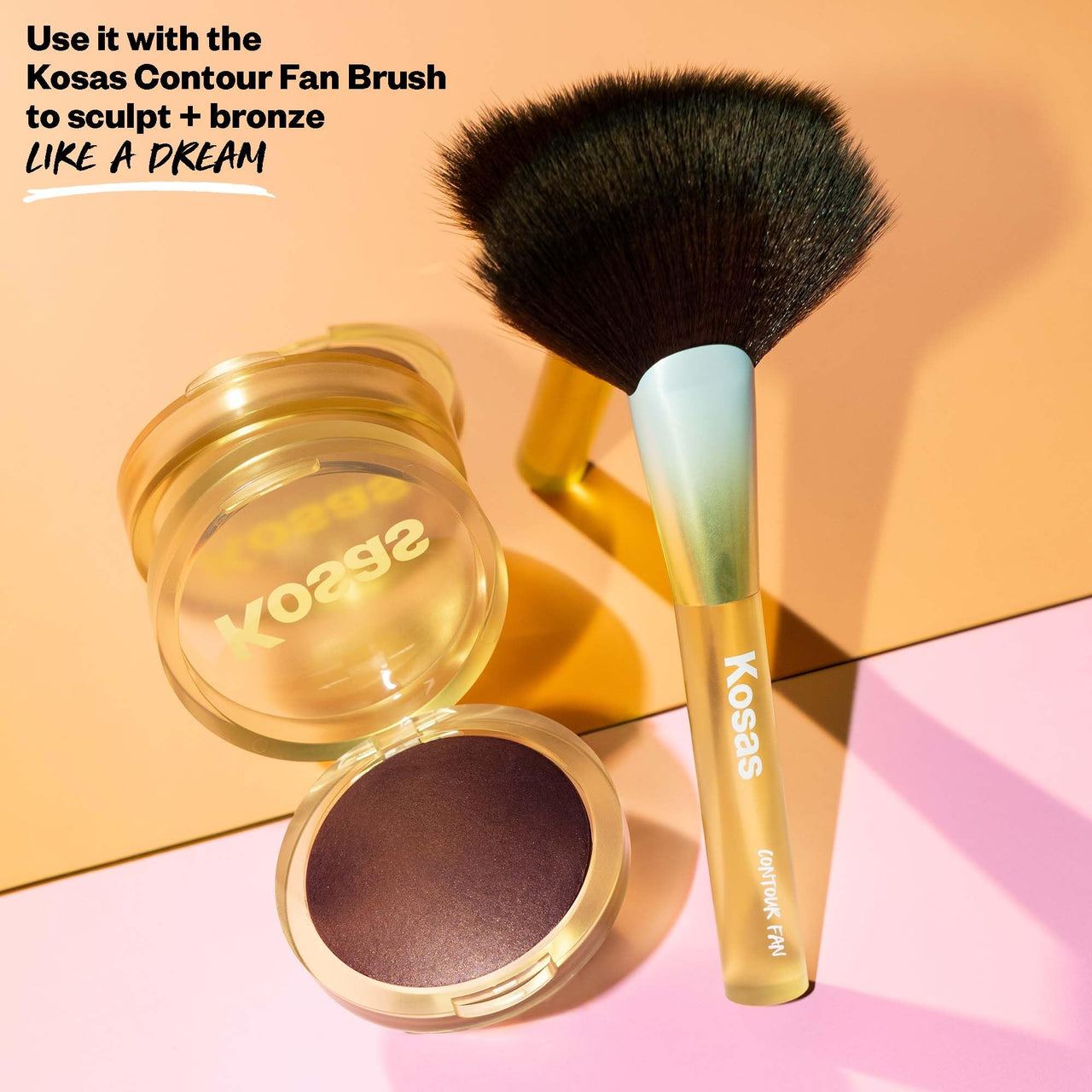 Kosas Sun Show Glowy Warmth Baked Bronzer - Contouring Powder for Cheekbones, Nose & Jawline - Enriched with Concentrated Fatty Acids - Talc-Free, Vegan & Hypoallergenic - Tropic