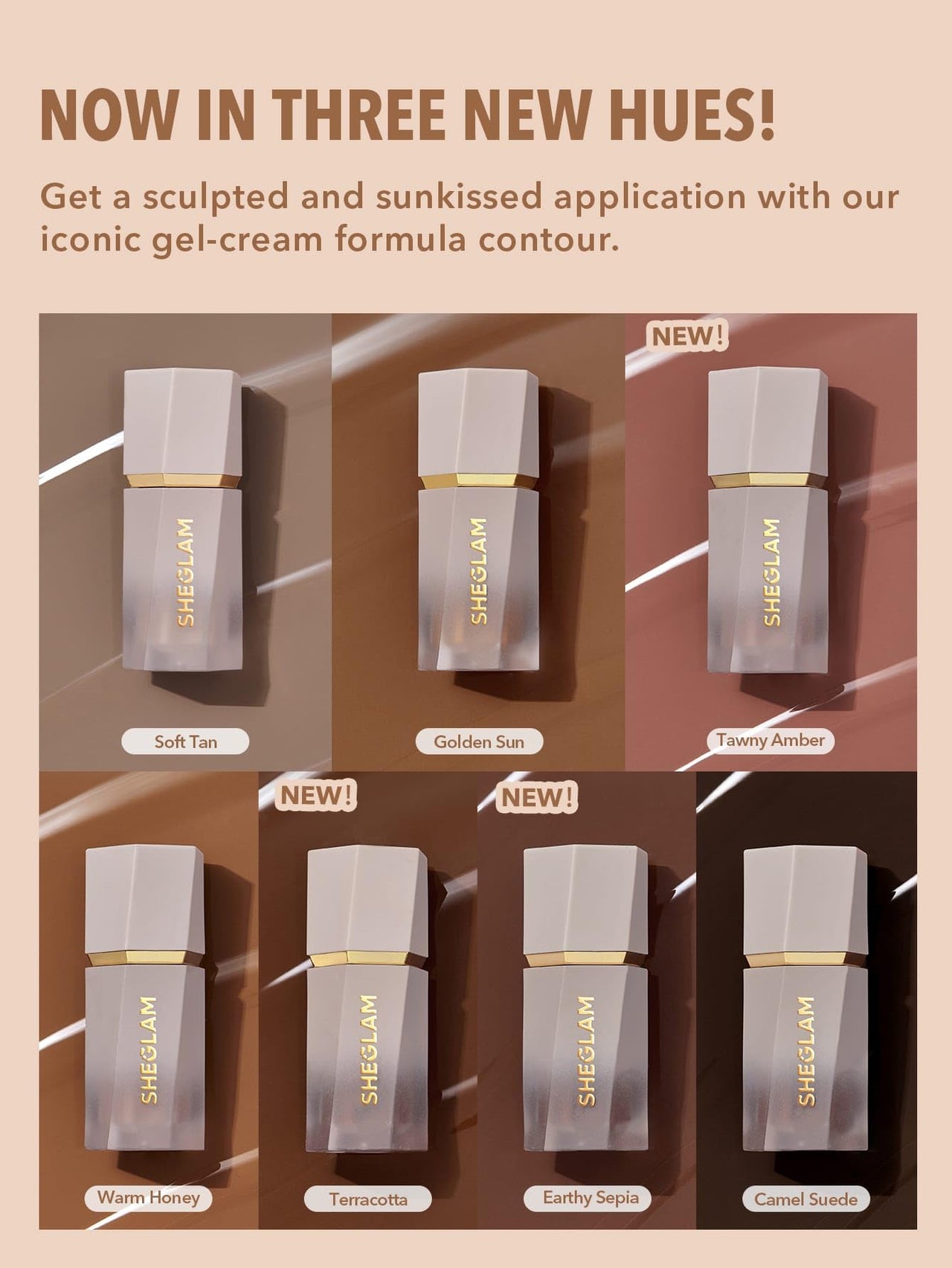 SHEGLAM Sun Sculpt Cool Toned Liquid Contour Stick Long Lasting Cream Bronzer Makeup - Terracotta