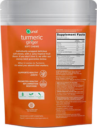 Thumbnail for Qunol Turmeric and Ginger Soft Chews, 750mg Turmeric Supplement, Ultra High Absorption to Support Joint Health, 90 Count