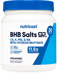 Thumbnail for Nutricost Keto BHB Exogenous Ketones 4-in-1 (30 Servings) 12g Beta-Hydroxybutyrate (BHB) Per Serving, (Unflavored) - Ketone Salts