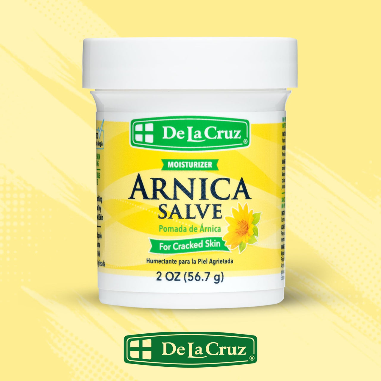 De La Cruz Arnica Salve - Foot Cream for Dry Cracked Heels and Feet - Moisturizing Hand Salve for Dried Hands - 24 Hour Moisture Foot Cream for Dry Cracked Feet and Rough Skin - (2 Ounces)