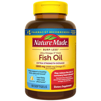 Thumbnail for Nature Made Extra Strength Omega 3 Fish Oil Supplements, 2800mg, Fish Oil Omega 3 Supplements as Ethyl Esters for Healthy Heart, Brain, Eyes, Mood Support, 60 Softgels, 30 Day Supply