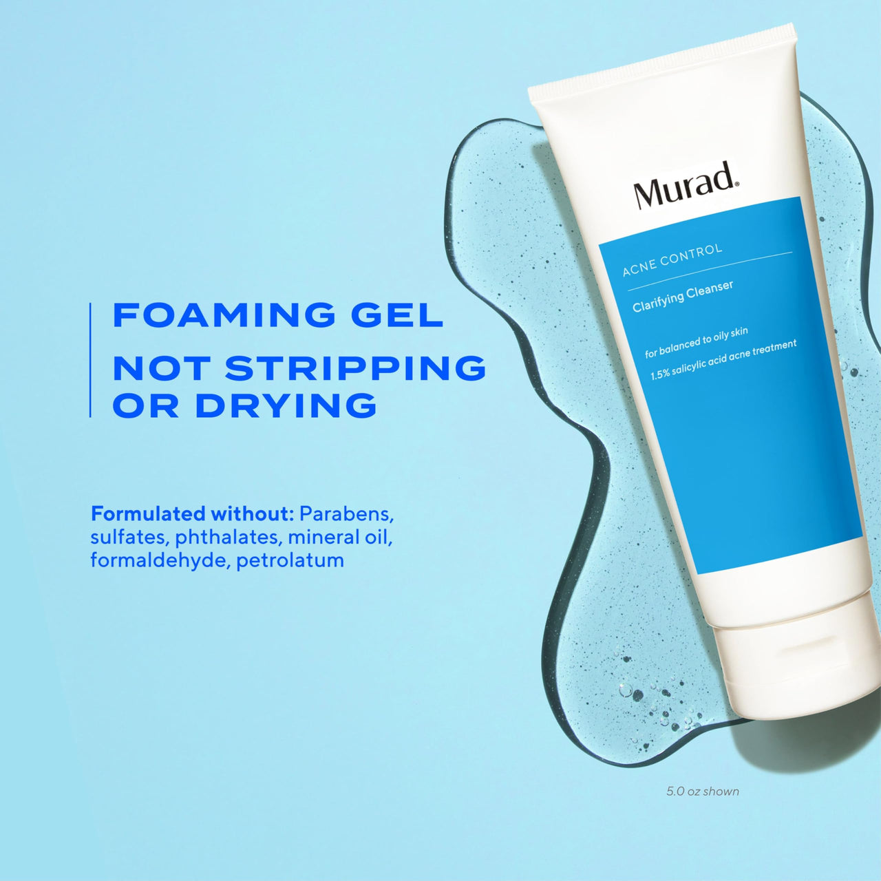 Murad Acne Control Clarifying Cleanser – Salicylic Acid & Green Tea Formula for Acne, Deep Pore Cleansing, Oil Control & Breakout Prevention for Clear, Balanced, Healthy-Looking Skin – 2 Fl Oz