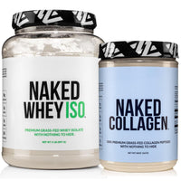 Thumbnail for NAKED Whey Isolate Protein Powder (28 Servings) Collagen Peptides Protein Powder 20oz (60 Servings) – Grass-Fed; Zero Carb; Unflavored; Non-GMO; Gluten Free; Keto; Paleo Friendly