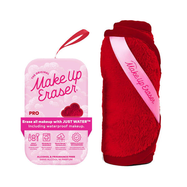 The Original MakeUp Eraser PRO, Effortlessly Remove All Makeup Using Only Water, Including Waterproof Mascara, Eyeliner, Foundation, Lipstick, Sunscreen,and More! Love Red, 1ct.