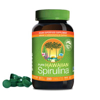 Thumbnail for Nutrex Hawaii Pure Hawaiian Spirulina – Vegan Superfood, 500 mg Tablets, Farm Grown in Kona, Non-GMO, Immune Support & Cellular Energy, 200 Count