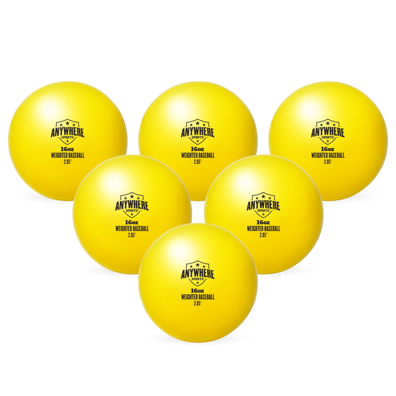 Anywhere Sports Weighted 16 oz Training Baseballs - Hitting & Pitching for All Skill Levels - Improve Power and Mechanics with Weighted Baseball Training Balls, 2.85” Diameter