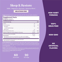 Thumbnail for Natrol Sleep & Restore Magnesium Glycinate Blend Gummies, Magnesium for Sleep Aids for Adults, Melatonin-Free, Cherry Flavored, 30 Day Supply