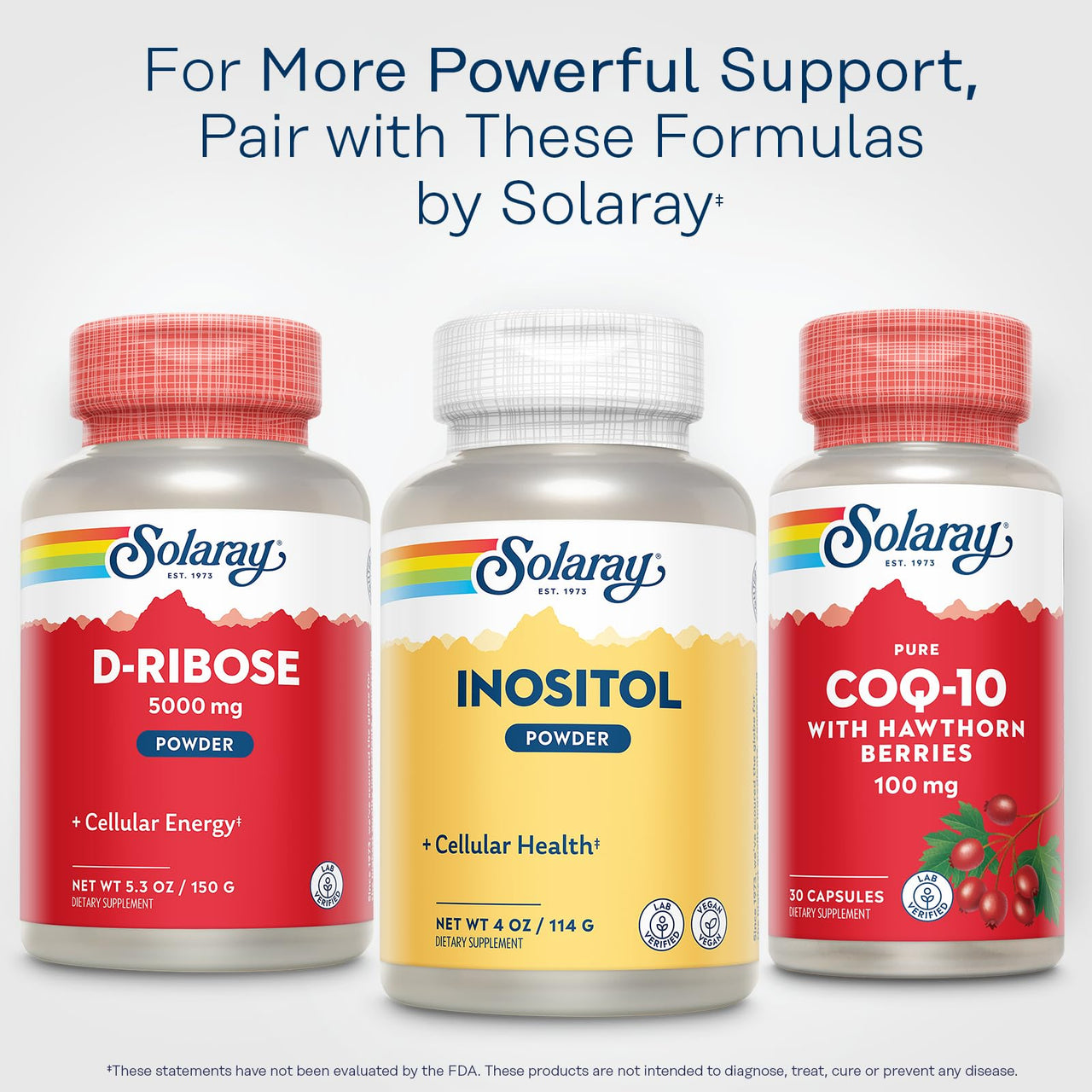 SOLARAY Pure Inositol Powder - Cellular Health Support - Vegan, Lab Verified - 163 Servings, 4 OZ (4oz, 162 Serv.)