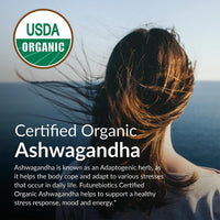 Thumbnail for Futurebiotics Certified Organic Ashwagandha Stress Mood & Energy Support Adaptogenic Herb, Non-GMO, 250 Organic Tablets