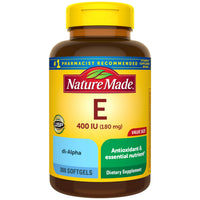 Thumbnail for Nature Made Vitamin E 180 mg (400 IU) dl-Alpha, Dietary Supplement for Antioxidant and Skin Support, 300 Softgels, 300 Day Supply