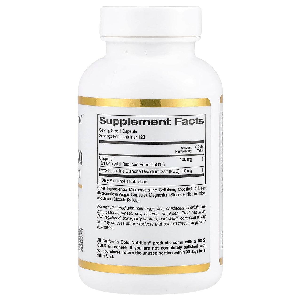 California Gold Nutrition Ubiquinol Reduced Form CoQ10 + PQQ, 120 Veggie Capsules